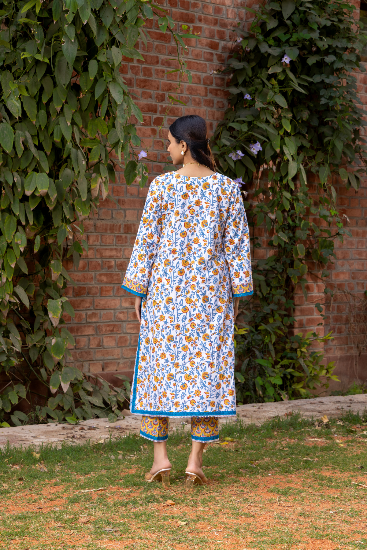 Naseebo Sunshine Symphony Hand Block Printed Cotton Kurta Set
