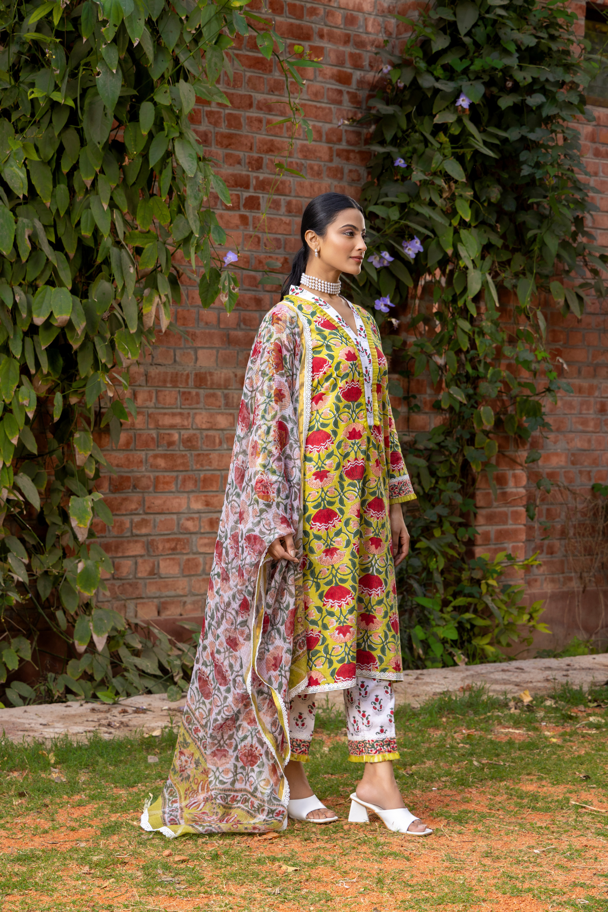 Harpreeth Suri in Naseebo Spring Glow Hand Block Printed Cotton Kurta Set