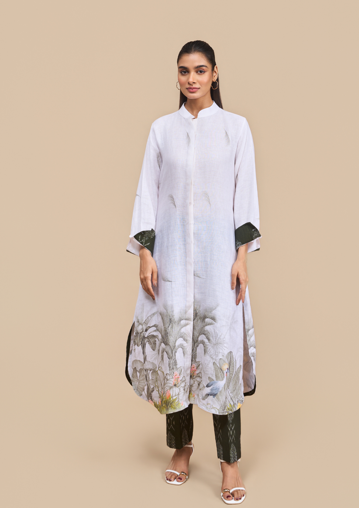 Naseebo Kely Midnight Garden Linen Kurta Set