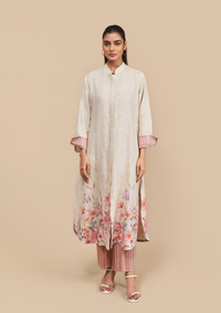Naseebo Rosé Meadow Linen Kurta Set