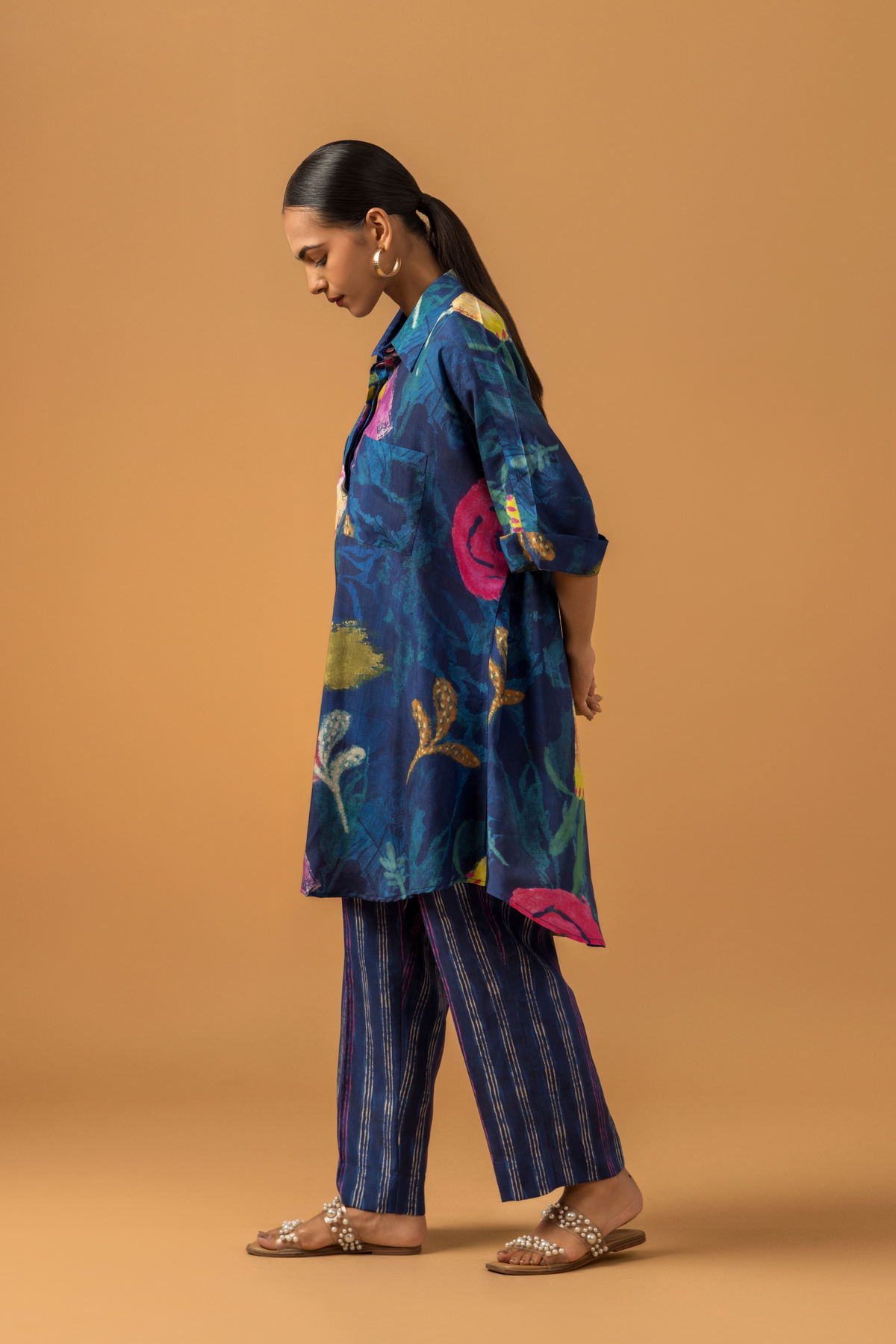 Naseebo Midnight Canvas Muslin Coord Set