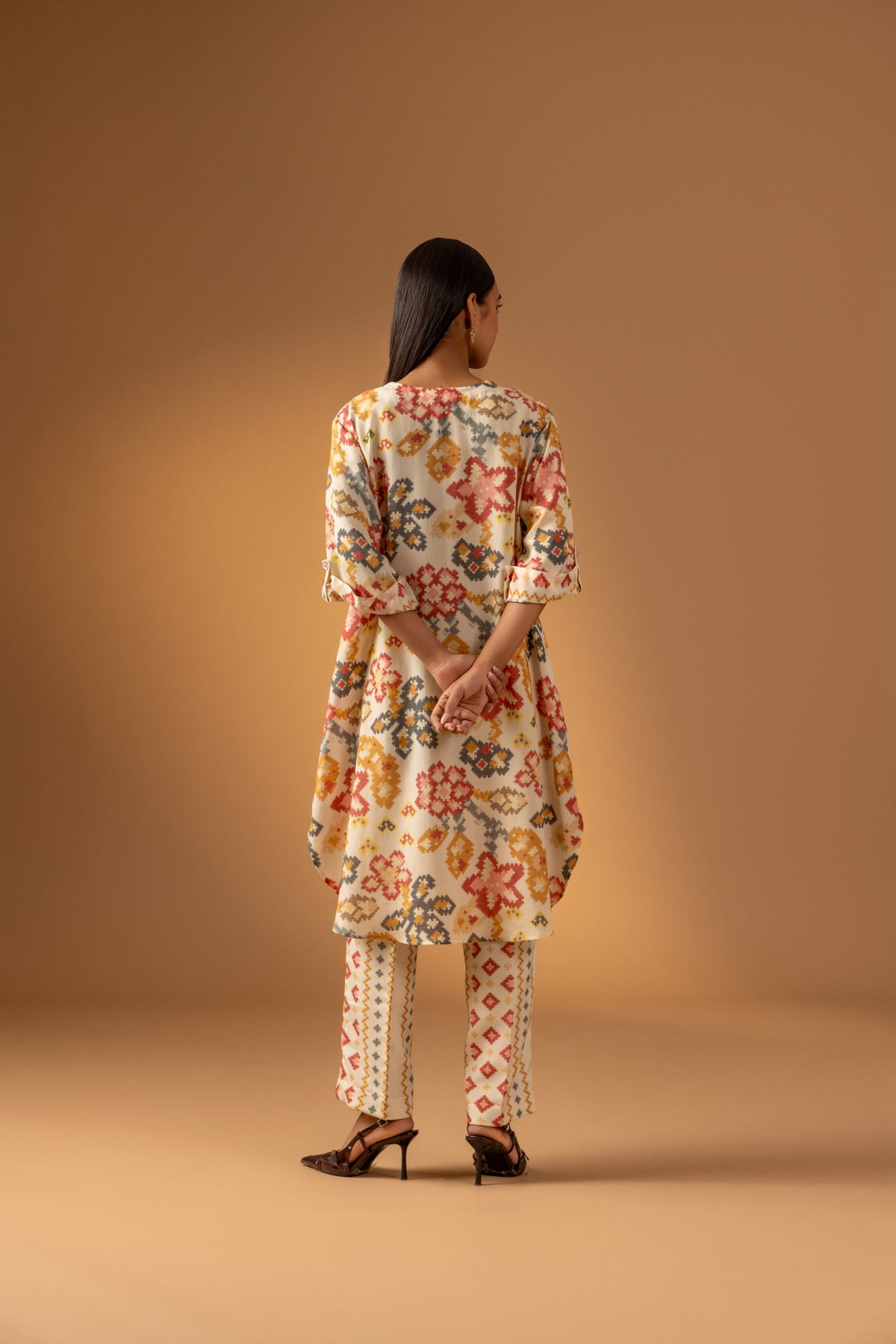 Naseebo Almond Haze Muslin Coord Set
