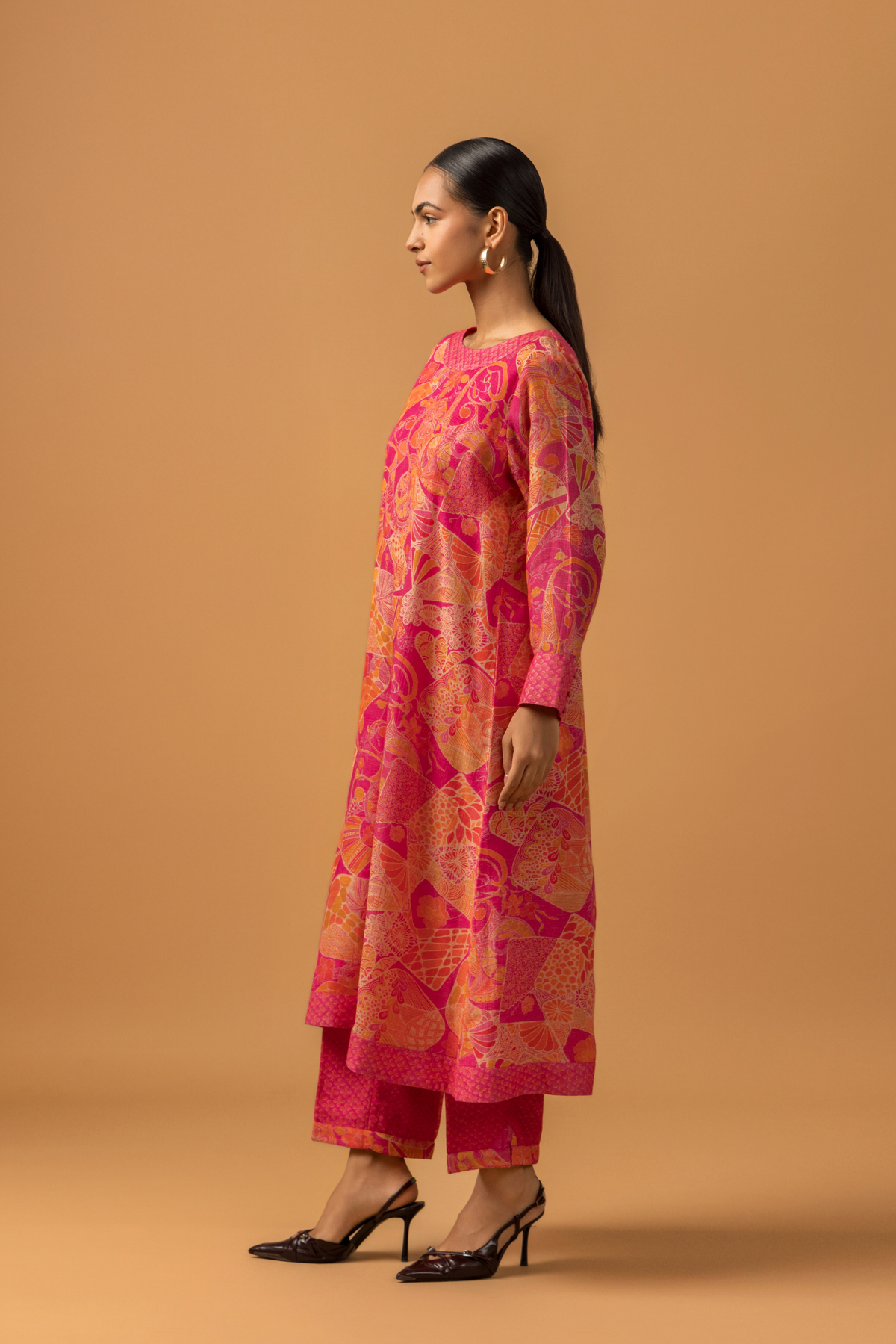 Naseebo Roseate Motif Linen Co-ord Set