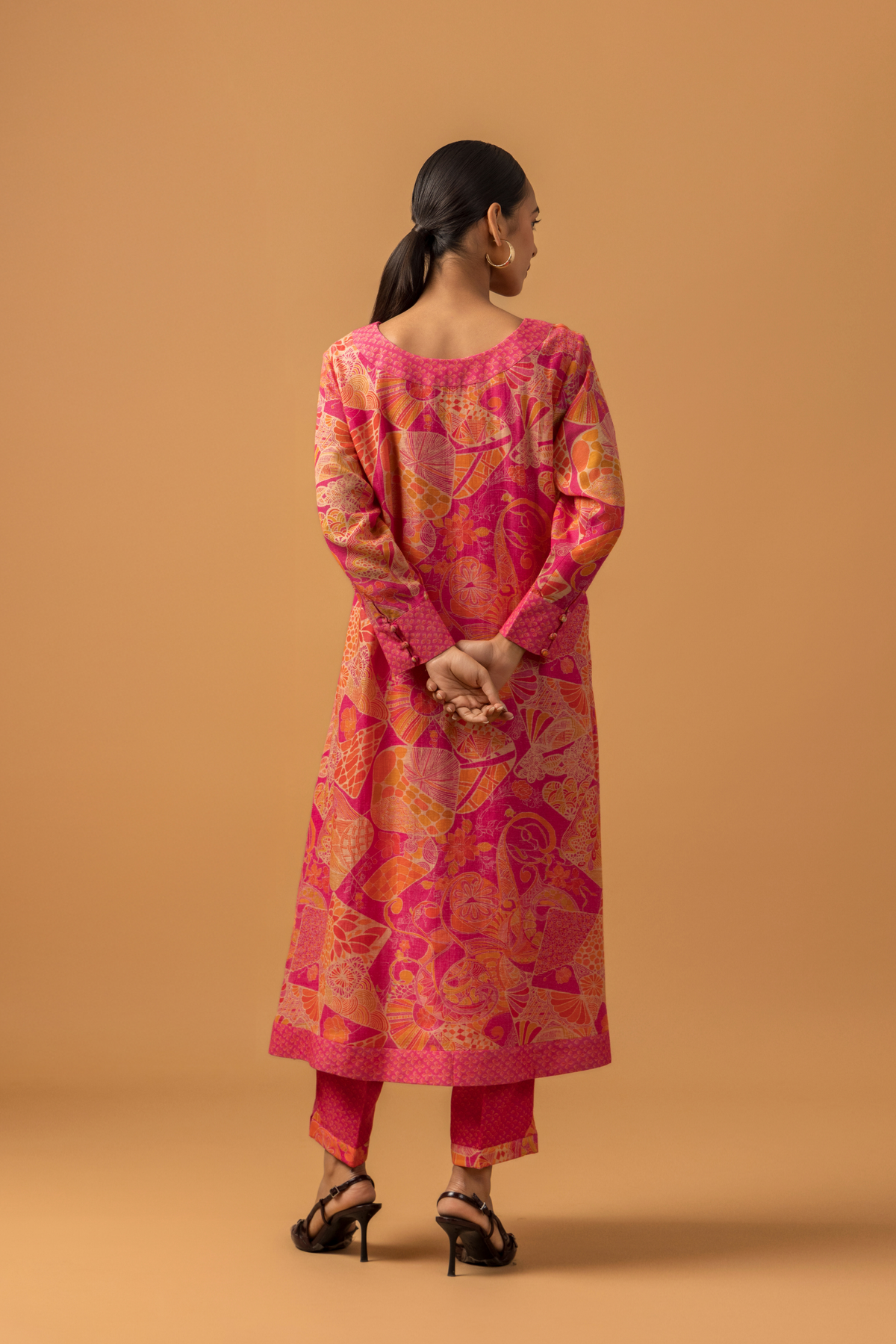 Naseebo Roseate Motif Linen Co-ord Set