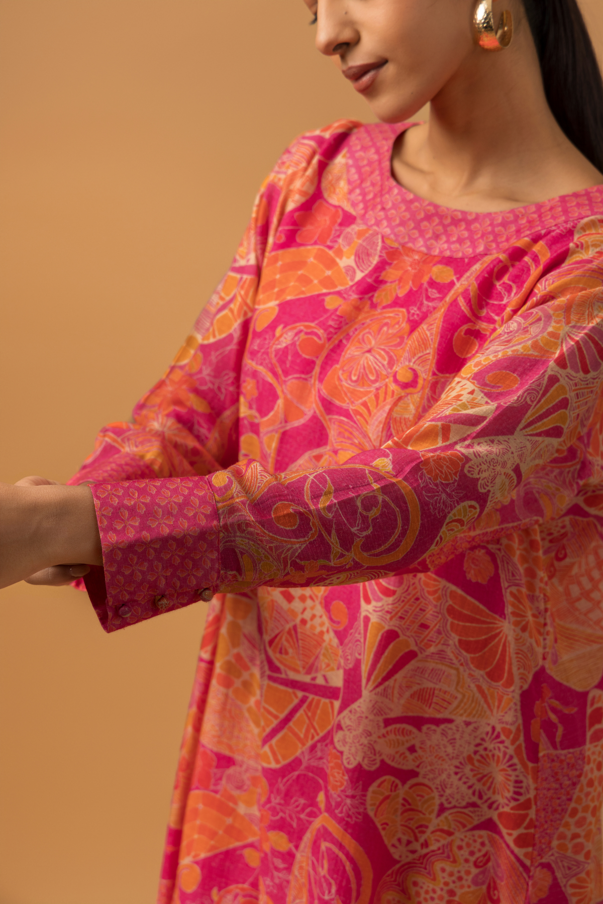 Naseebo Roseate Motif Linen Co-ord Set