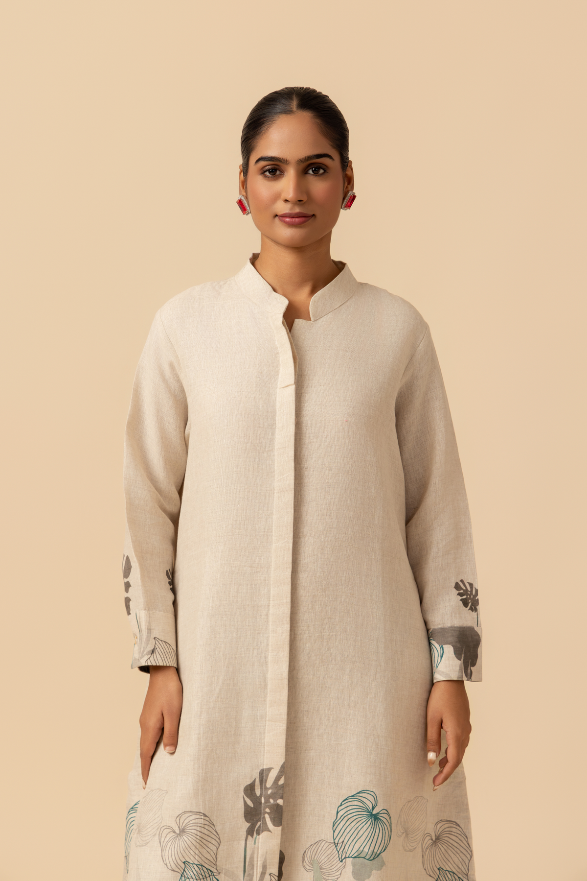 Naseebo Teal Bloom Linen Co-ord Set