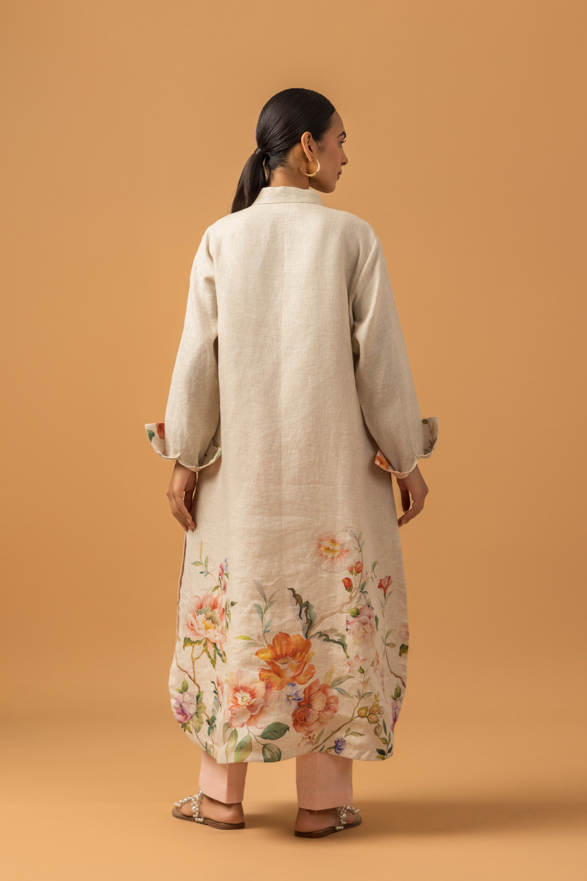 Naseebo Pearl Floral Trail Linen Co-ord Set