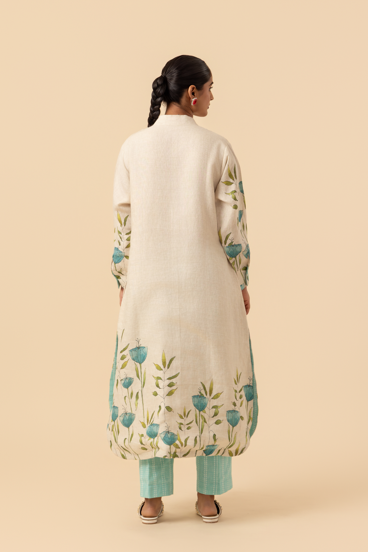 Naseebo Mint Vines Linen Co-ord Set