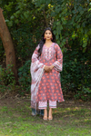 Naseebo Rose Grace Hand Block Printed Cotton Kurta Set