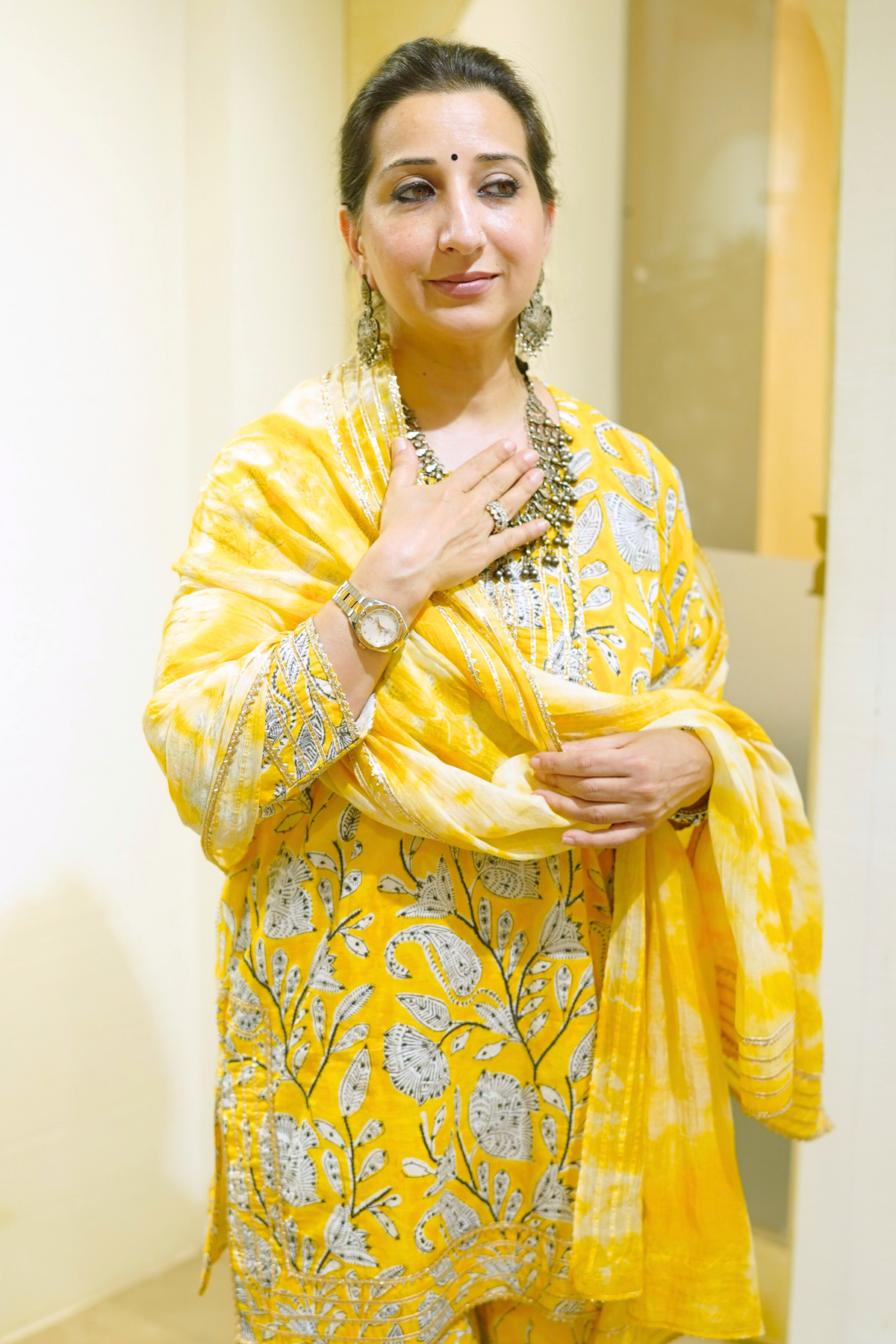 Naseebo Golden Hour Hand Block Printed Sharara Set