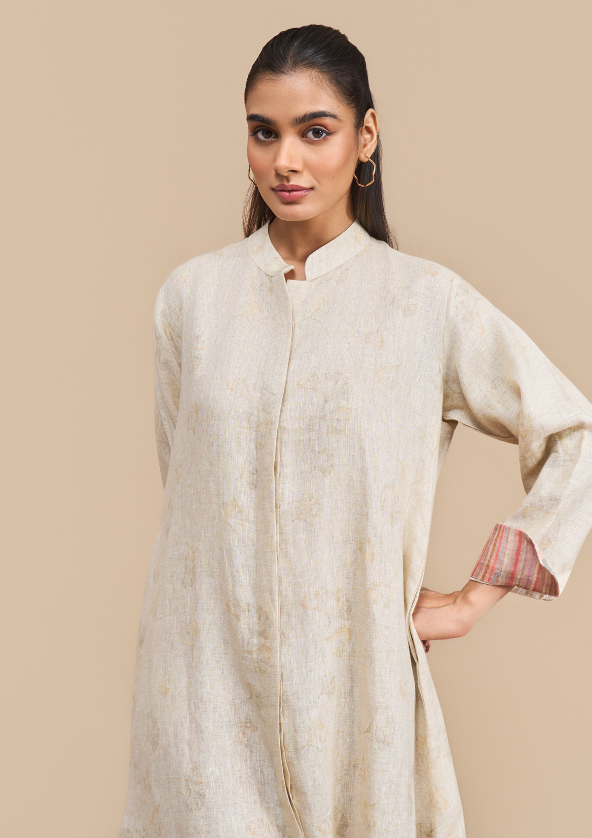 Naseebo Rosé Meadow Linen Kurta Set