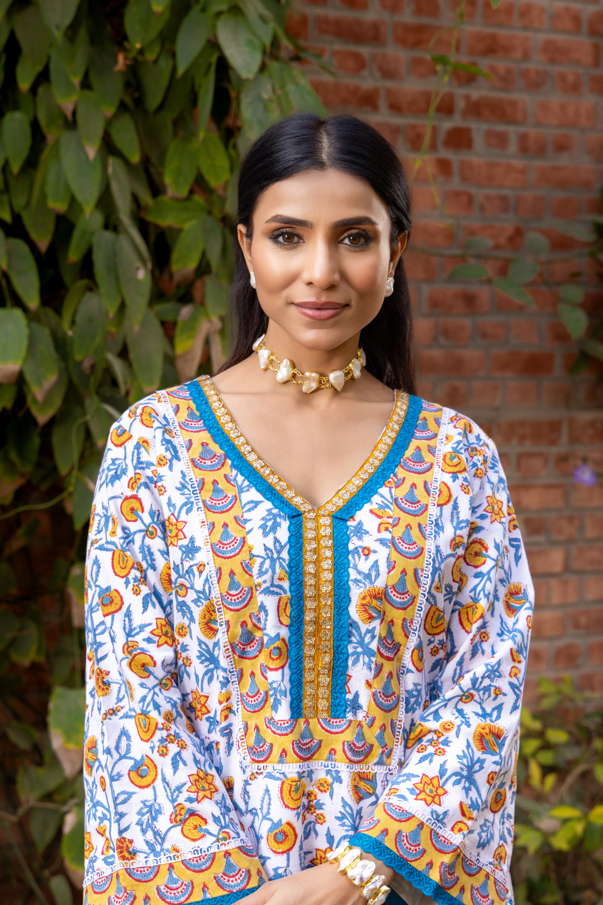 Naseebo Sunshine Symphony Hand Block Printed Cotton Kurta Set