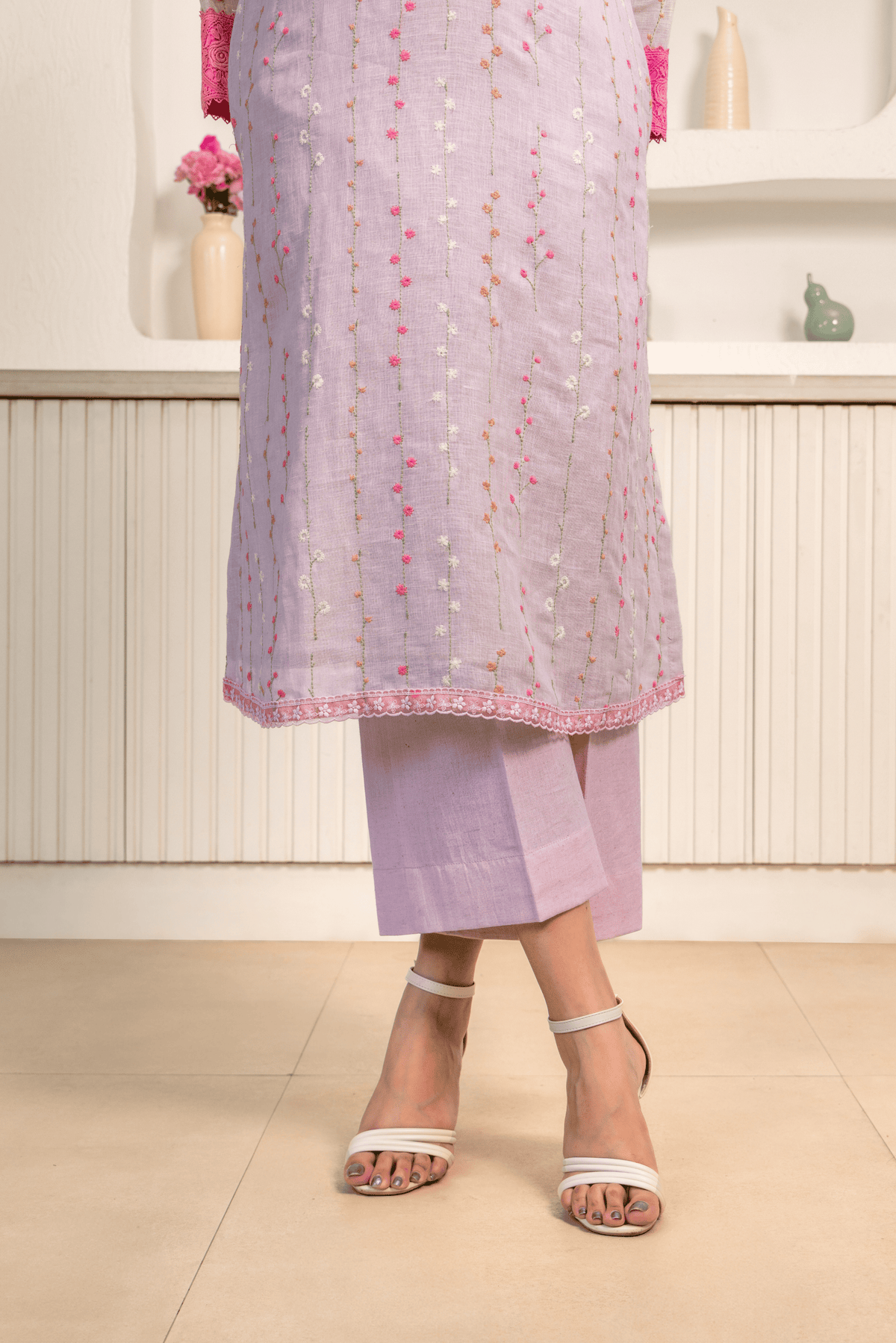 Rose Quartz Linen Premium Kurta Set