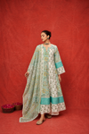 Naseebo Aqua Bloom Hand Block Printed Kurta Set