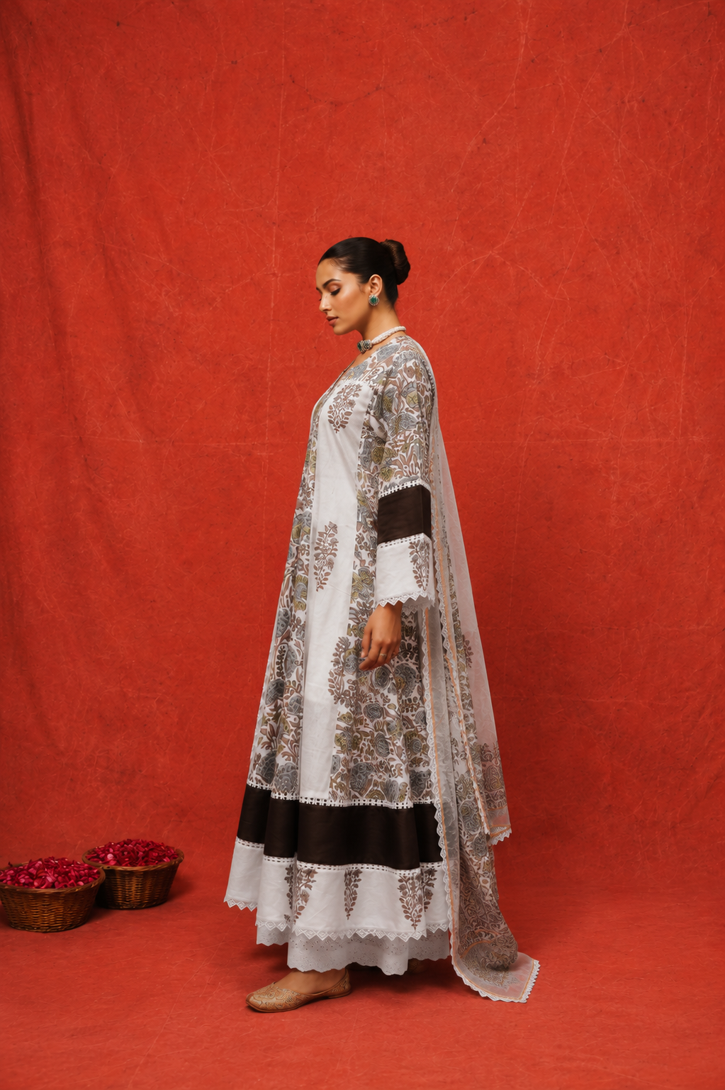 Naseebo Ivory Heritage Hand Block Printed Kurta Set