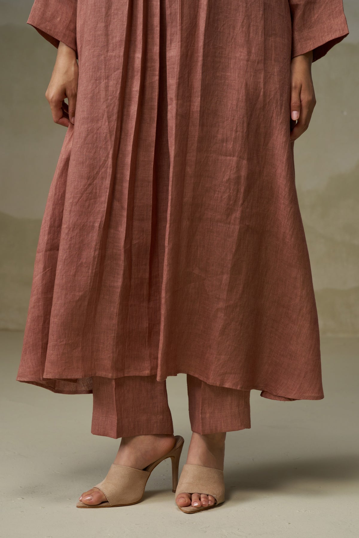 Naseebo Mocha Muse Pleated Linen Co-ord Set