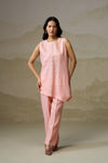 Naseebo Coral Blush Asymmetric Linen Co-ord Set