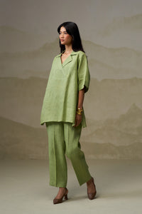 Naseebo Olive Sage Linen Co-ord Set