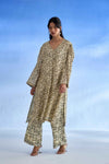 Naseebo Ivory Maze MulSatin Co-ord Set