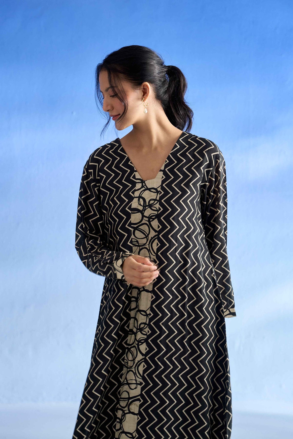 Midnight Maze MulSatin Co-Ord Set