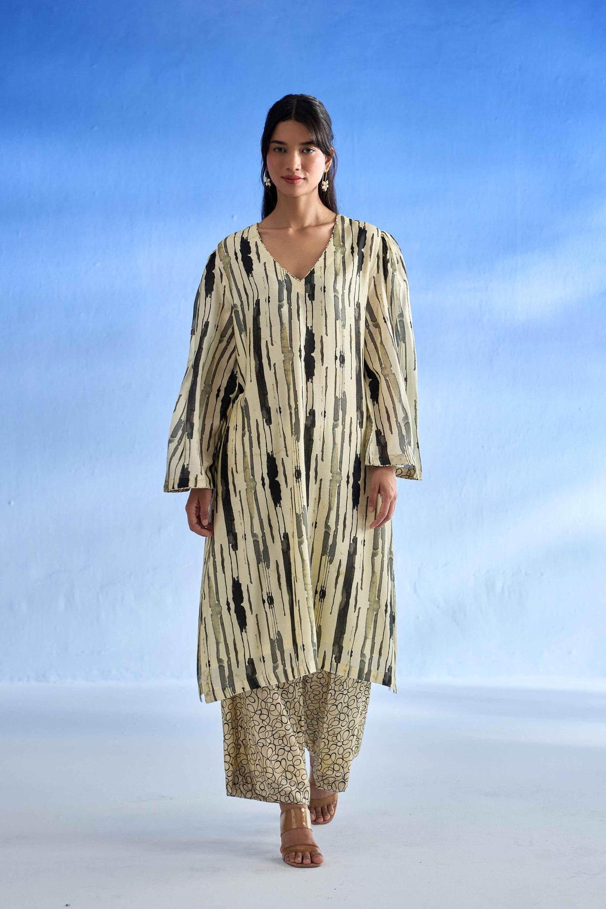 Abstract Harmony Mulsatin Co-Ord Set