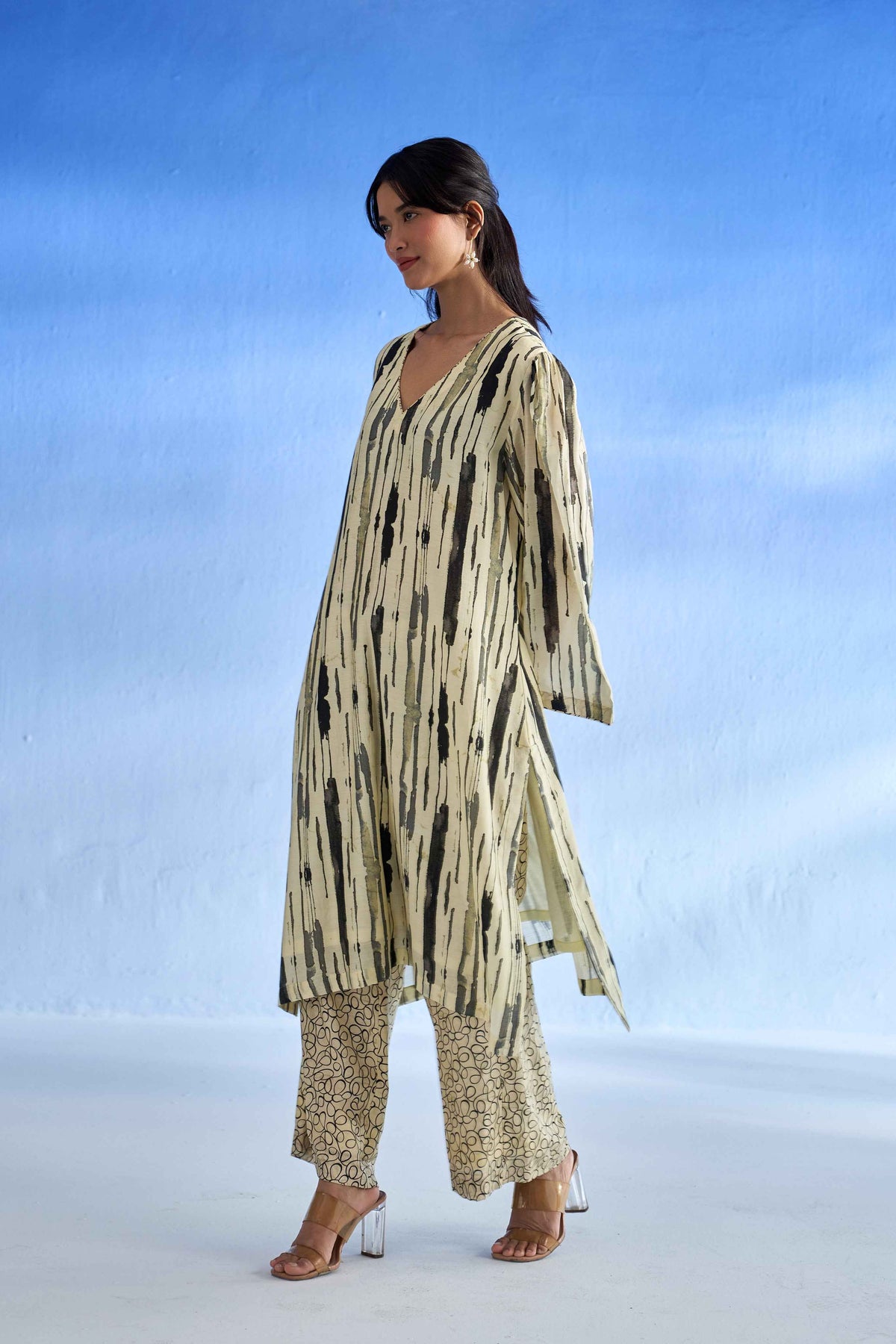Abstract Harmony Mulsatin Co-Ord Set