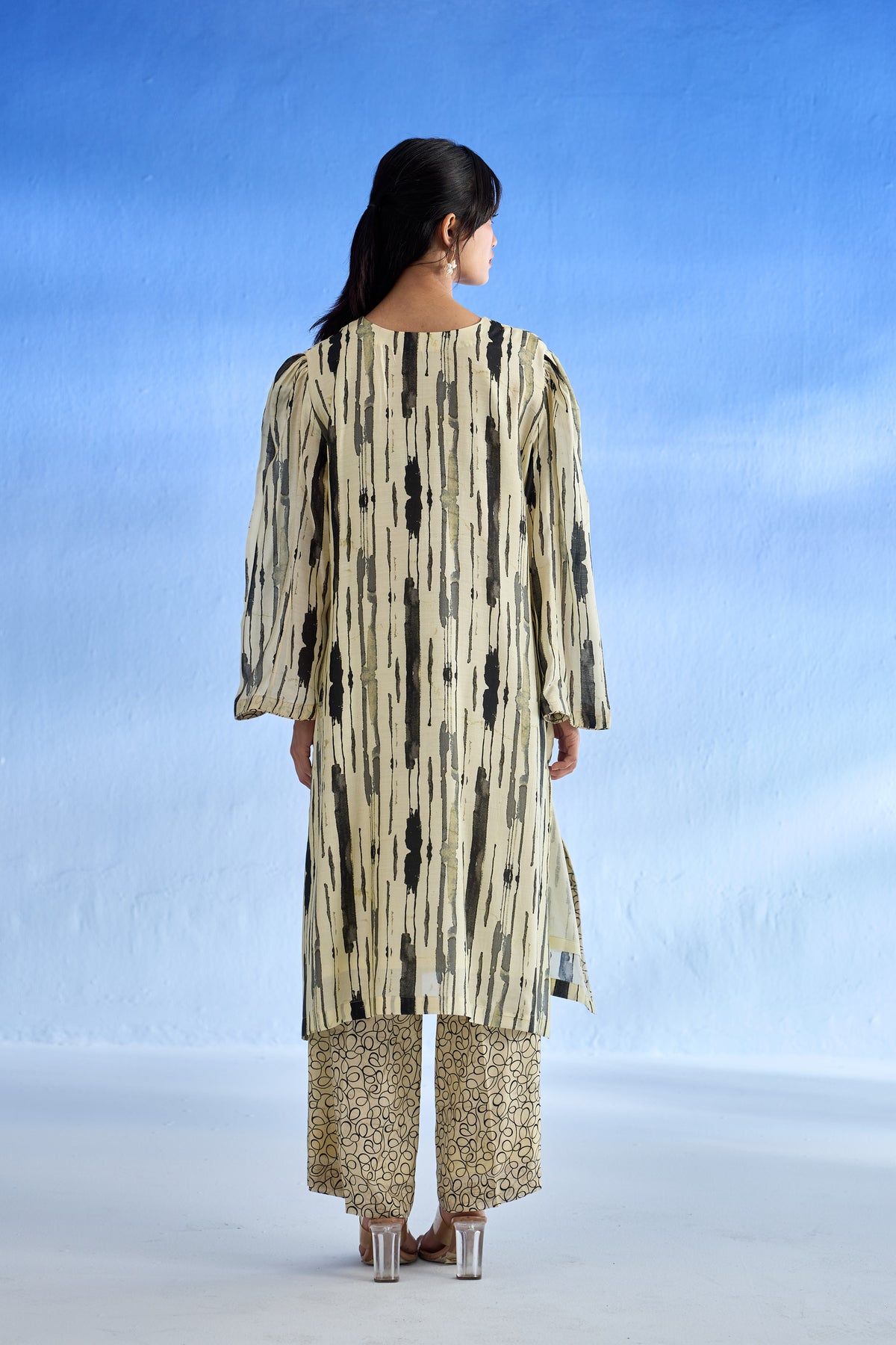 Naseebo Abstract Harmony Mulsatin Co-ord Set