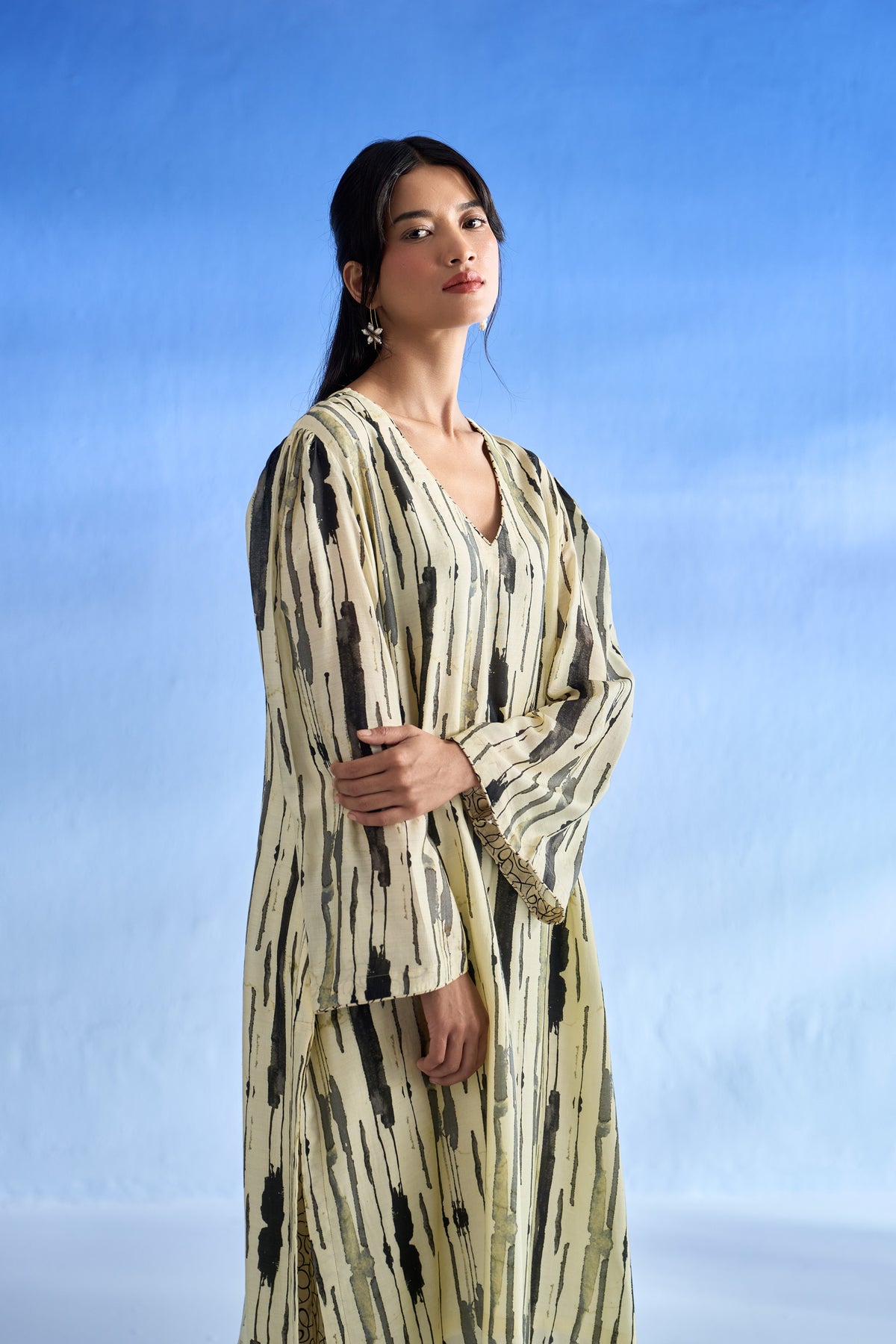 Naseebo Abstract Harmony Mulsatin Co-ord Set