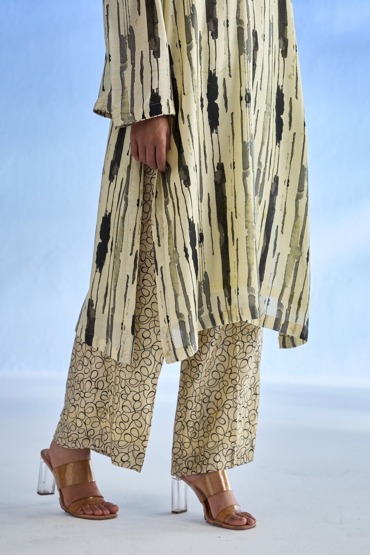 Naseebo Abstract Harmony Mulsatin Co-ord Set