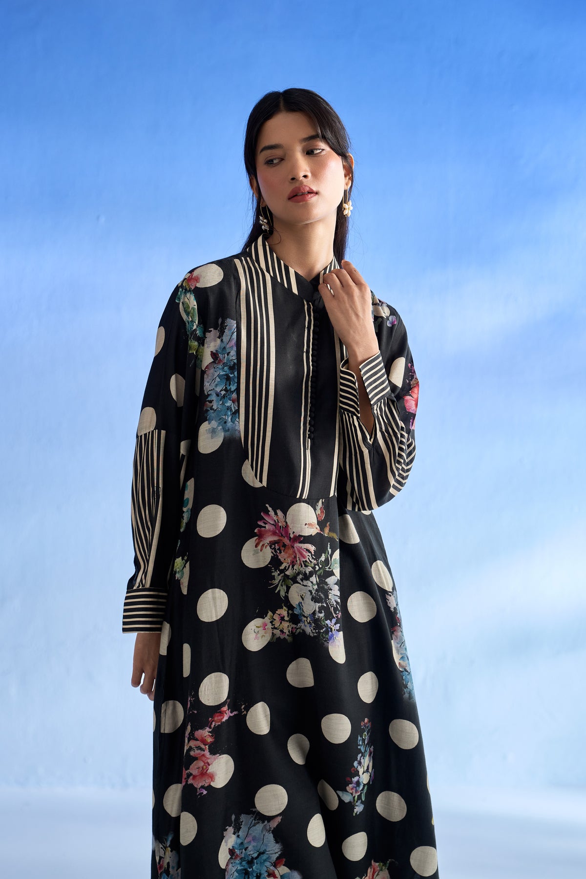 Naseebo Midnight Bloom Mulsatin Co-ord Set