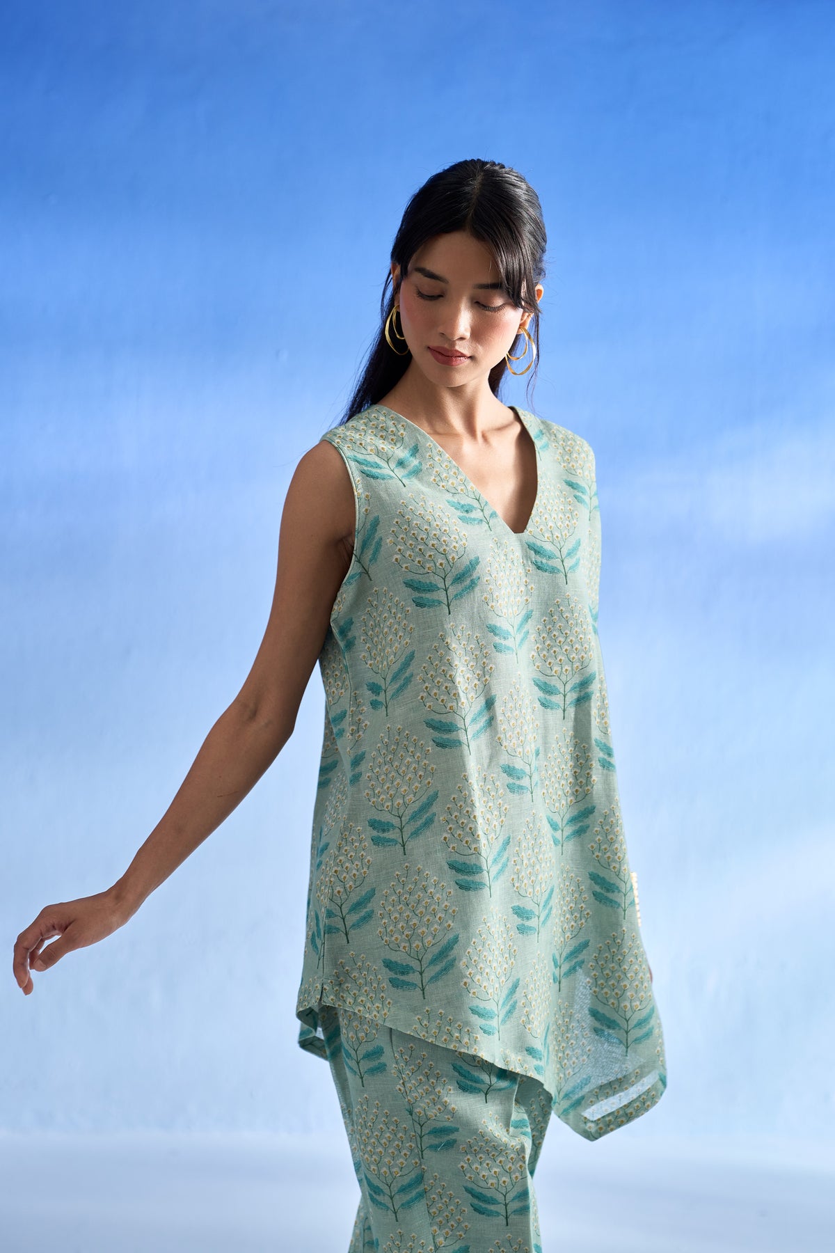 Naseebo Willow Mint Linen Co-ord Set