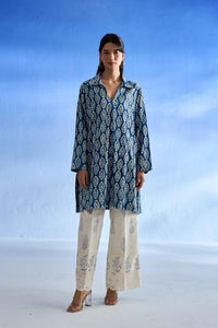 Naseebo Indigo Leaf Linen Co-ord Set