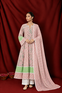 Naseebo Chanchal Hand Block Printed Anarkali Set