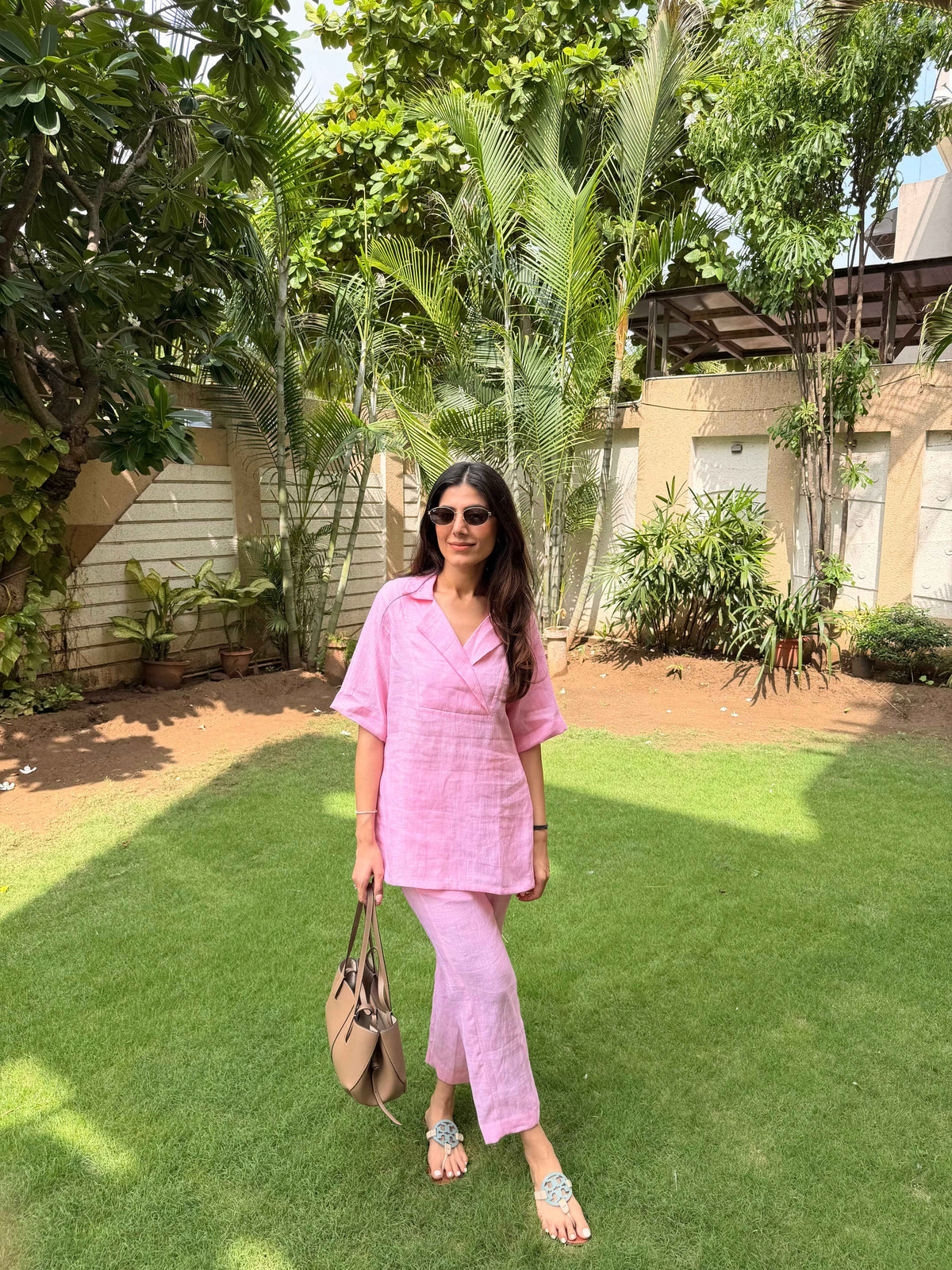 Shivani Lalwani in Naseebo Blossom Pink Linen Co-ord Set