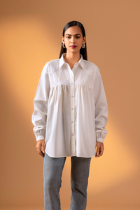Naseebo Ivory Bloom Lace Shirt