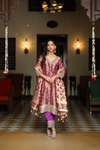 Naseebo Maroon Radiance Banarasi Silk Kurta Set