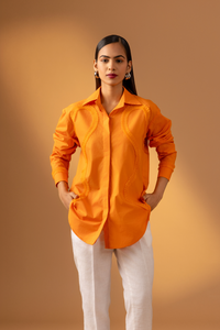 Naseebo Tangerine Flame Lace Shirt
