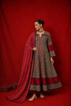 Naseebo Zohra Ajrakh Anarkali Kurta Set