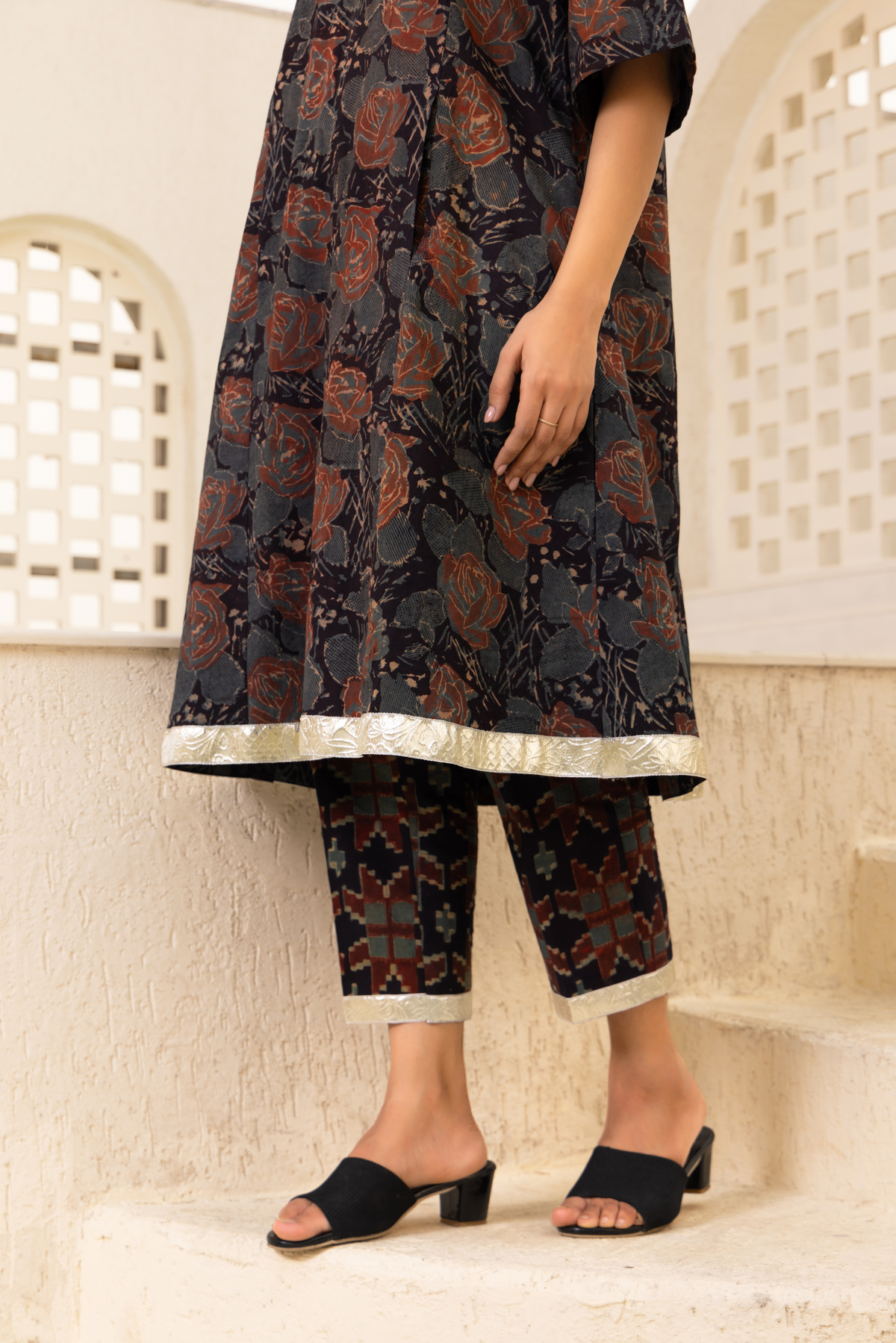Rustic Rose Ajrakh Coord Set
