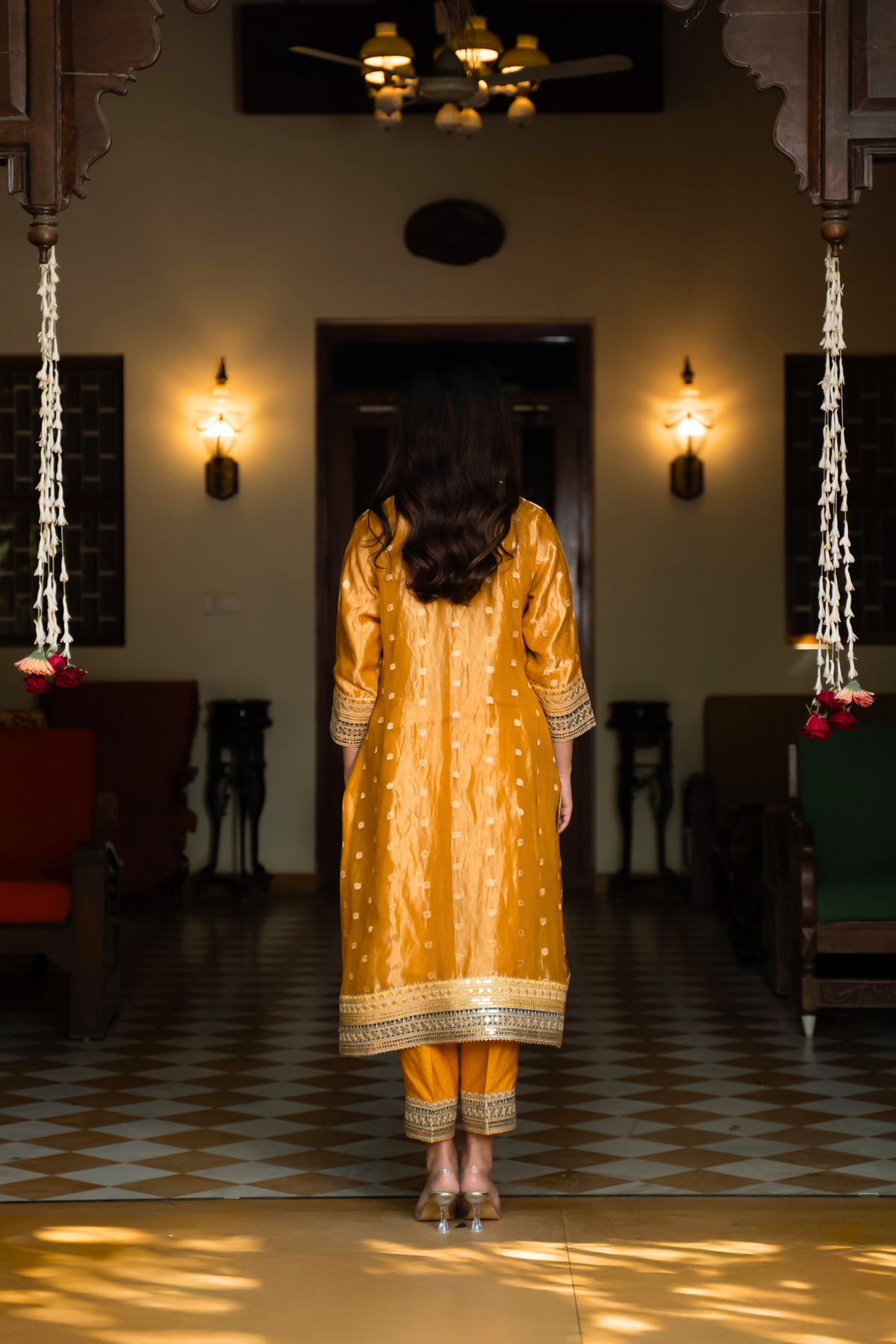 Naseebo Yellow Radiance Banarasi Silk Kurta Set