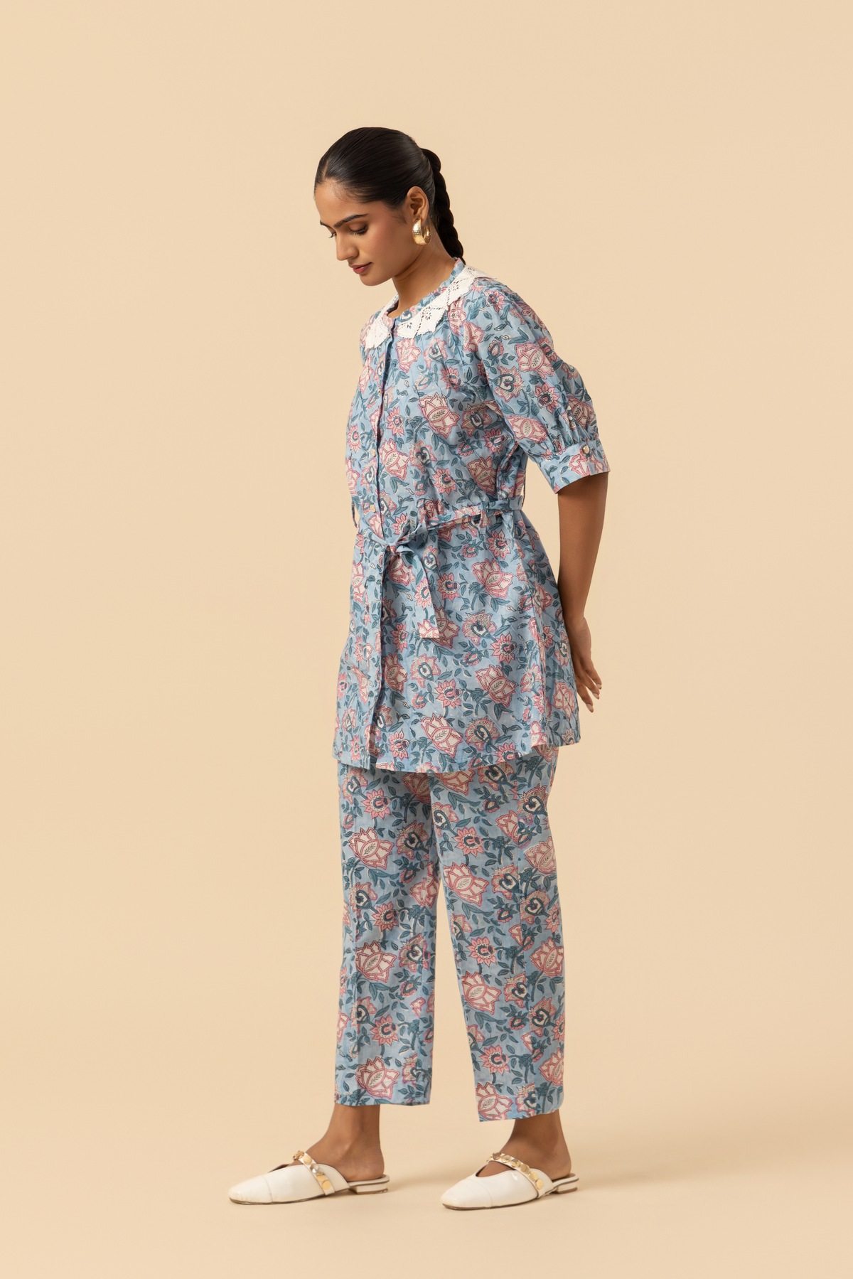 Naseebo Pastel Petal Cotton Co-ord Set