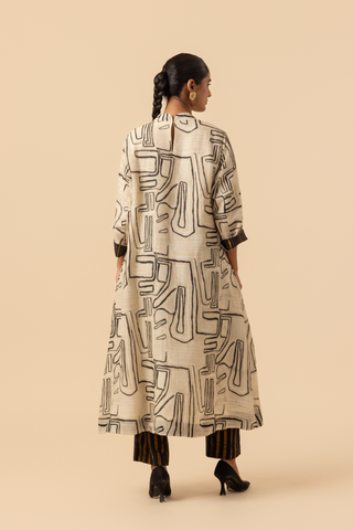 Naseebo Abstract Flow Linen Premium Co-ord Set