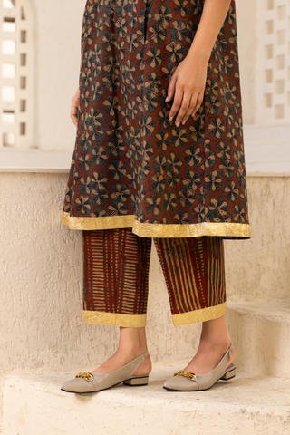 Floral Symphony Ajrakh Coord Set