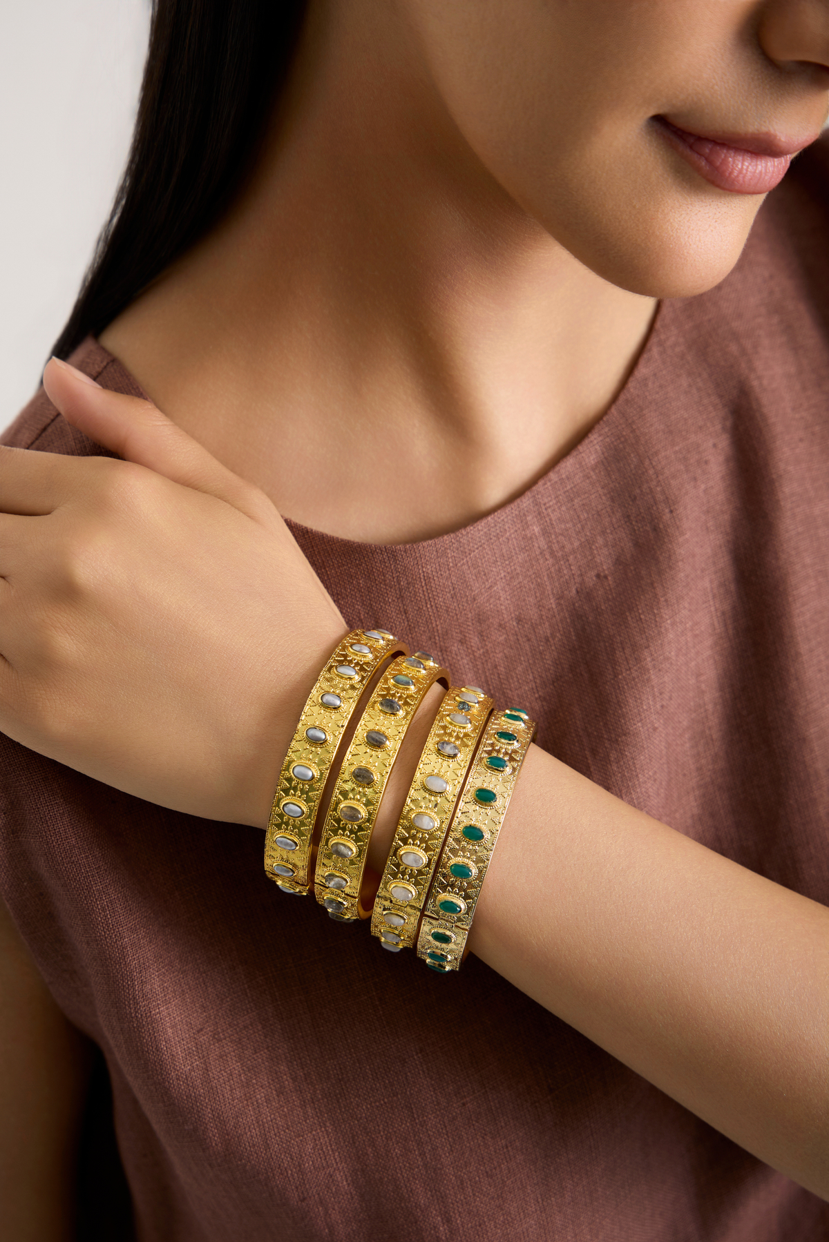 Meher Embellished Stone Bangles