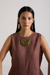 Mehreen Leaf Statement Necklace & Earrings Set