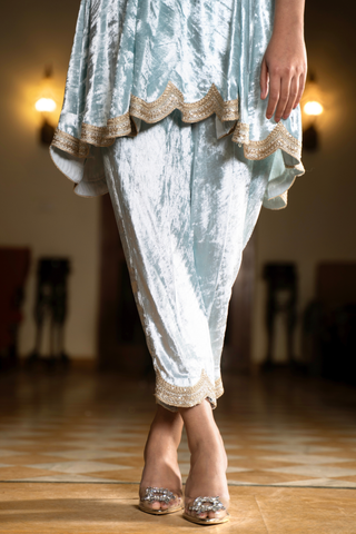 Naseebo Sky Blue Dream Velvet Co-ord Set