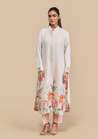 Naseebo Peone Blossom Garden Linen Kurta Set