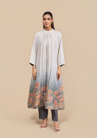 Naseebo Noir Botanical Gradient Linen Kurta Set