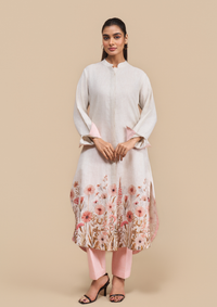 Naseebo Ellie Blush Floral Linen Kurta Set