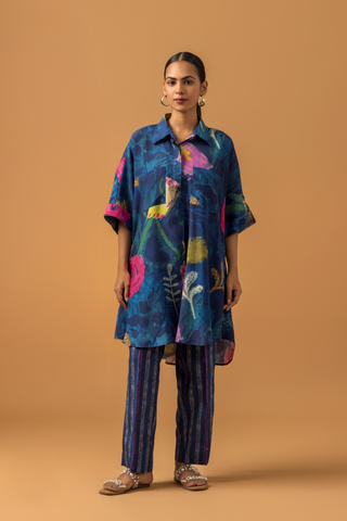 Naseebo Midnight Canvas Muslin Coord Set